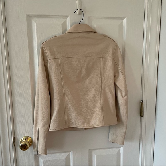 LTH JKT Leather Kas Biker Jacket Cream Off White Blanc Women’s Small NEW W/ TAGS - Picture 3 of 6
